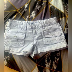 White shorts pockets back in front.